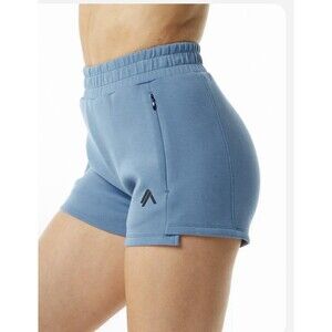 NEW Alphalete Woman’s  ELMTS Relaxed Short - Fog Blue Size Small